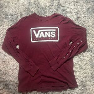 Vans Men's Maroon Long Sleeve Tee